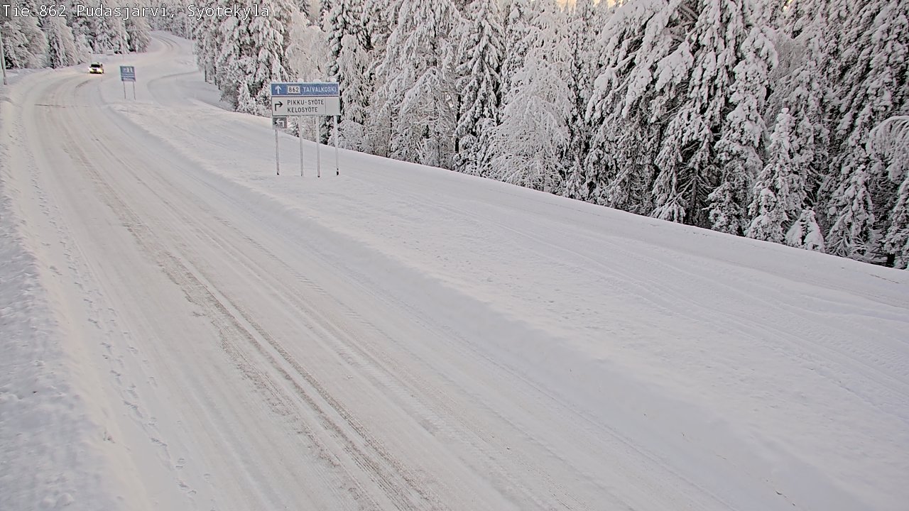 Weather Camera Image Road 862 Pudasjärvi, Syötekylä, Pudasjärvi, Pohjois-Pohjanmaa