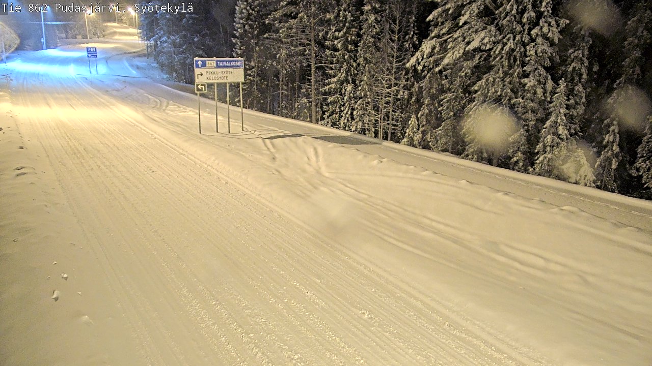 Weather Camera Image Road 862 Pudasjärvi, Syötekylä, Pudasjärvi, Pohjois-Pohjanmaa
