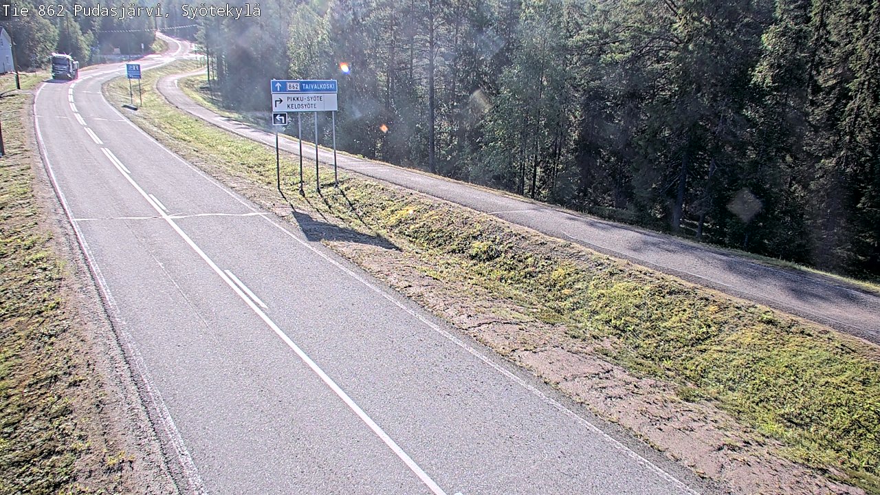 Weather Camera Image Road 862 Pudasjärvi, Syötekylä, Pudasjärvi, Pohjois-Pohjanmaa