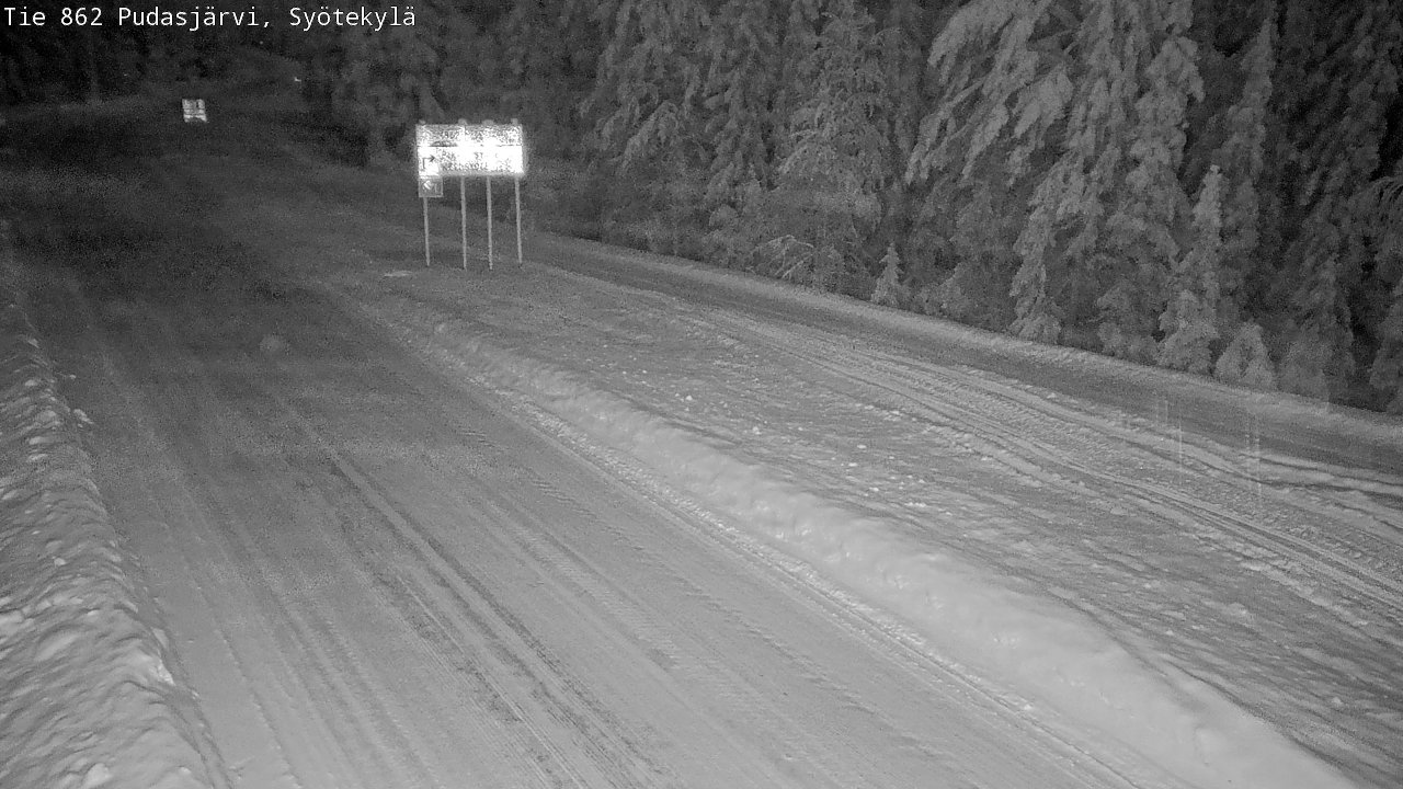 Weather Camera Image Road 862 Pudasjärvi, Syötekylä, Pudasjärvi, Pohjois-Pohjanmaa