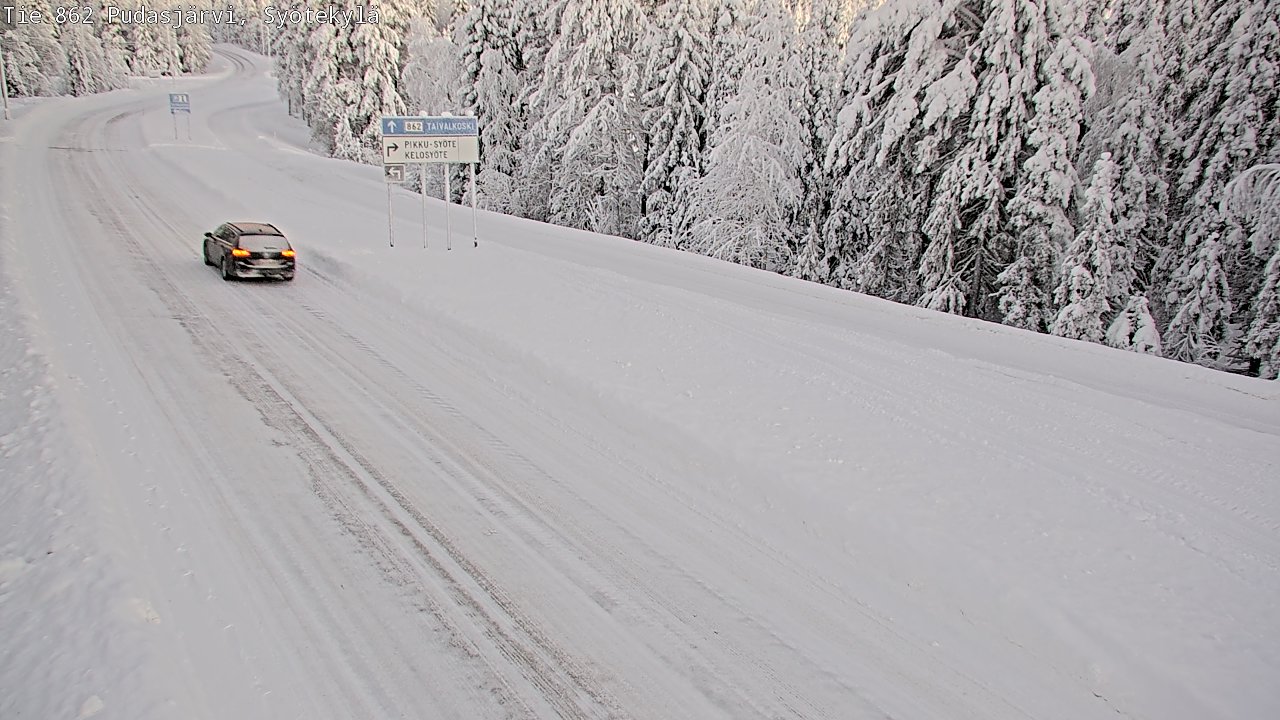 Weather Camera Image Road 862 Pudasjärvi, Syötekylä, Pudasjärvi, Pohjois-Pohjanmaa