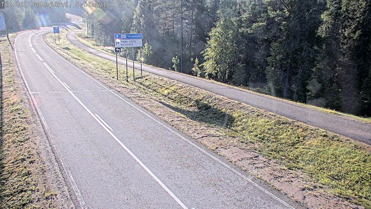 Weather Camera Image Road 862 Pudasjärvi, Syötekylä, Pudasjärvi, Pohjois-Pohjanmaa