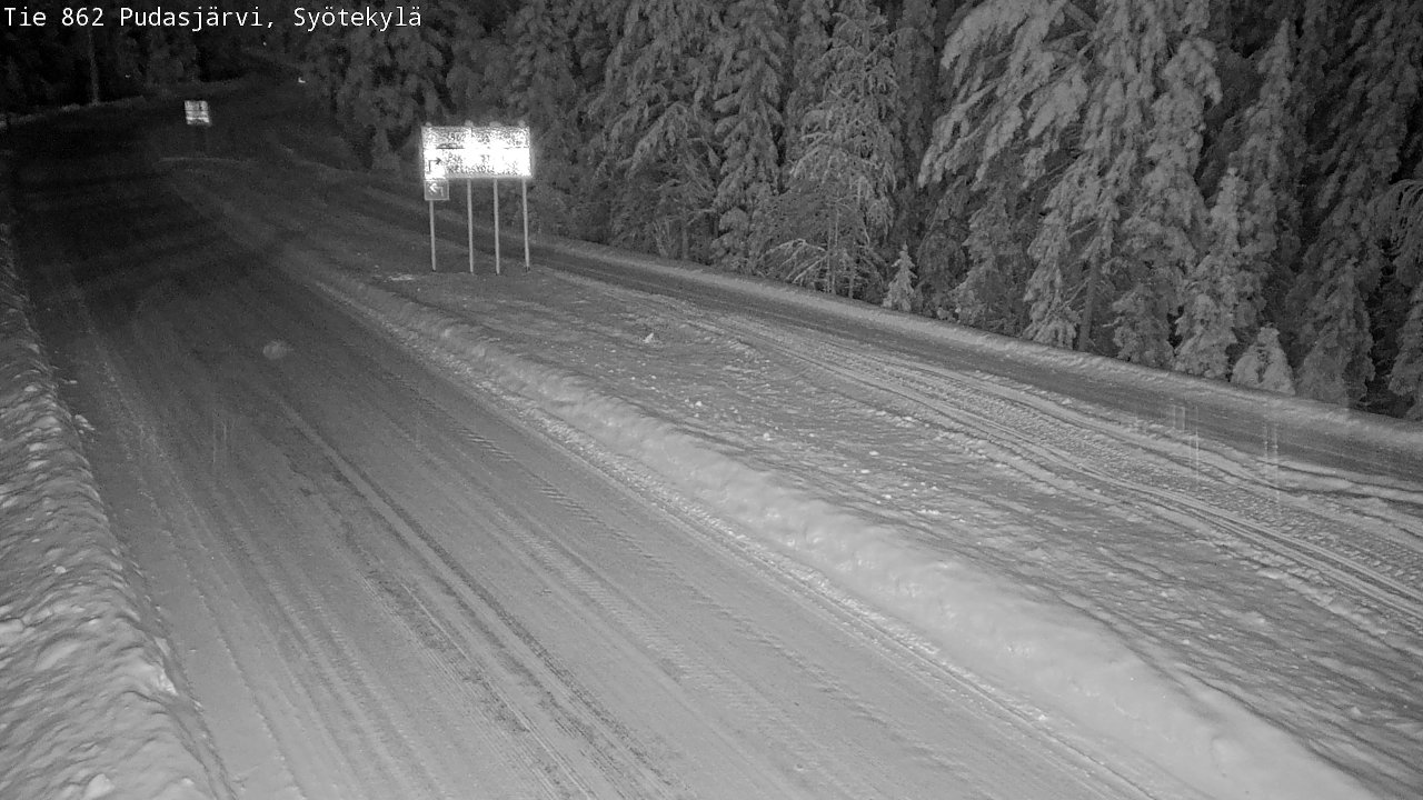 Weather Camera Image Road 862 Pudasjärvi, Syötekylä, Pudasjärvi, Pohjois-Pohjanmaa