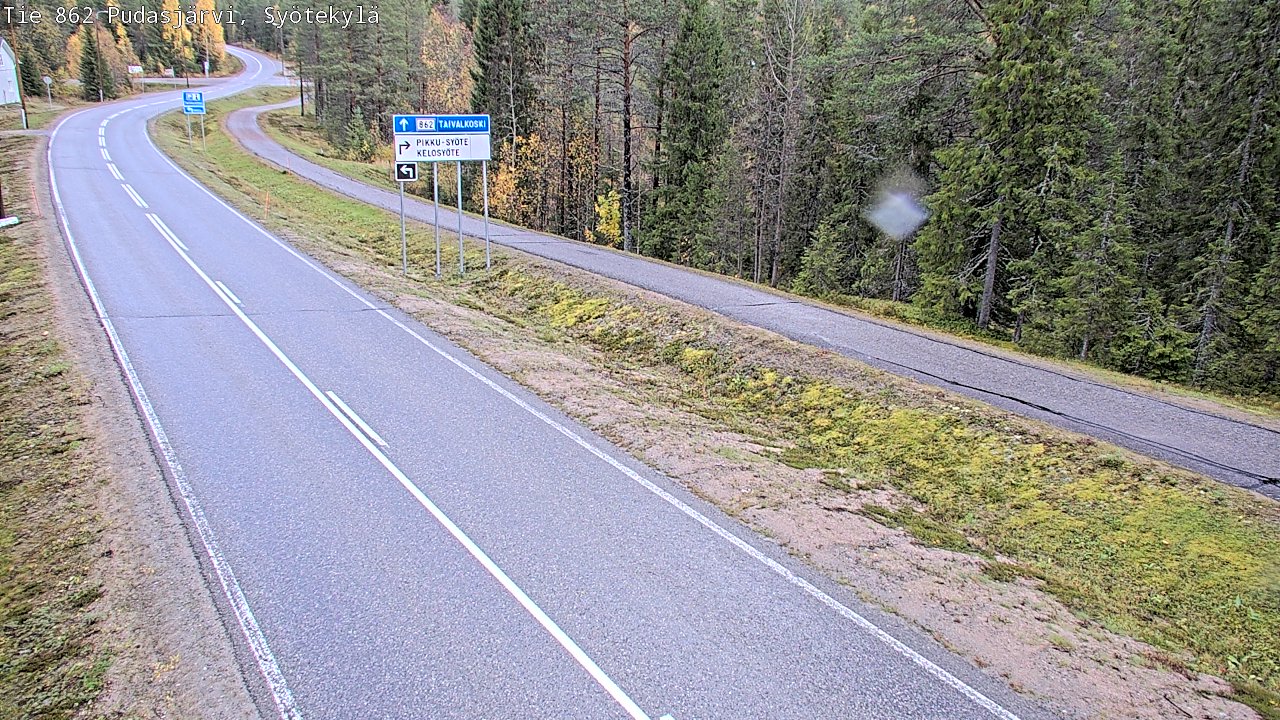 Weather Camera Image Road 862 Pudasjärvi, Syötekylä, Pudasjärvi, Pohjois-Pohjanmaa