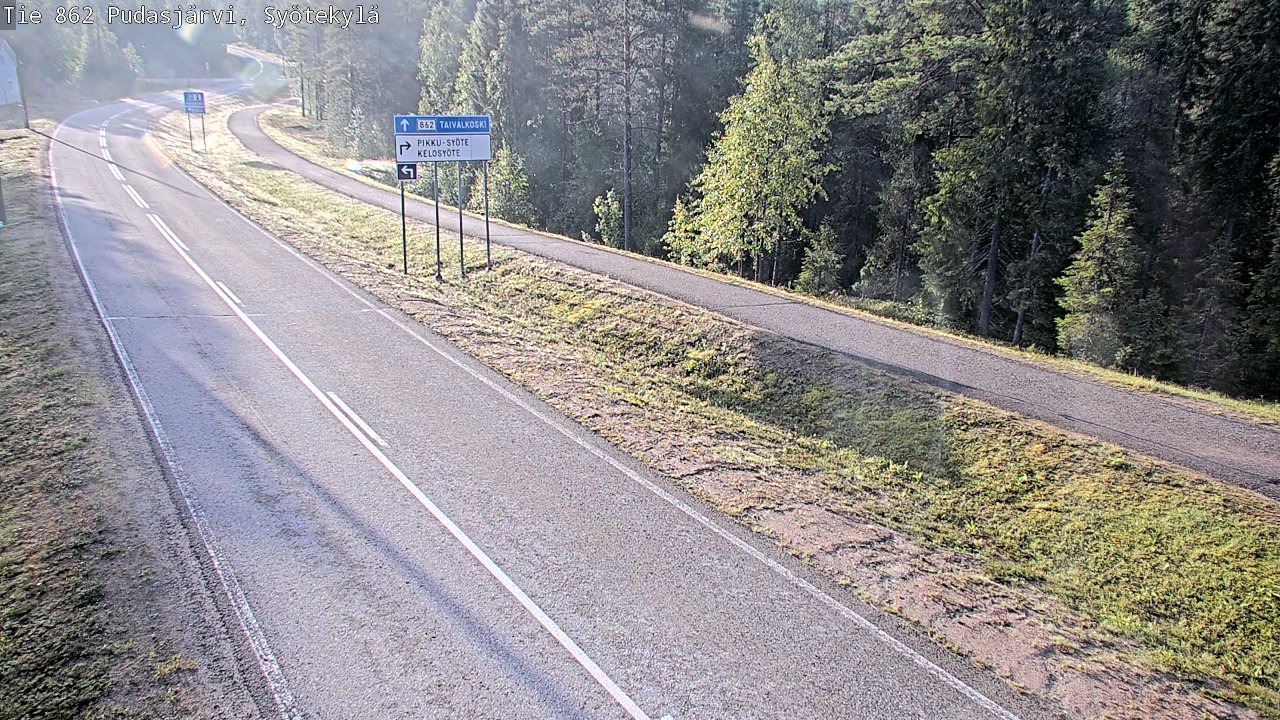 Weather Camera Image Road 862 Pudasjärvi, Syötekylä, Pudasjärvi, Pohjois-Pohjanmaa