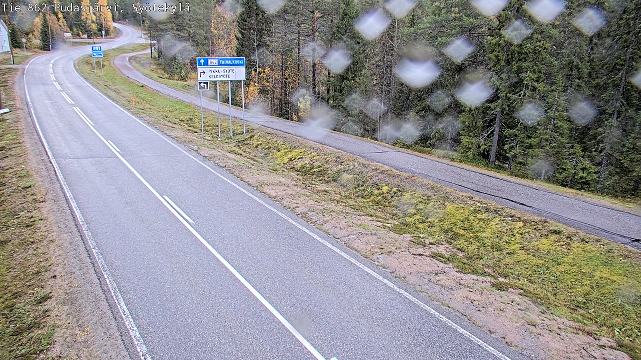 Weather Camera Image Road 862 Pudasjärvi, Syötekylä, Pudasjärvi, Pohjois-Pohjanmaa