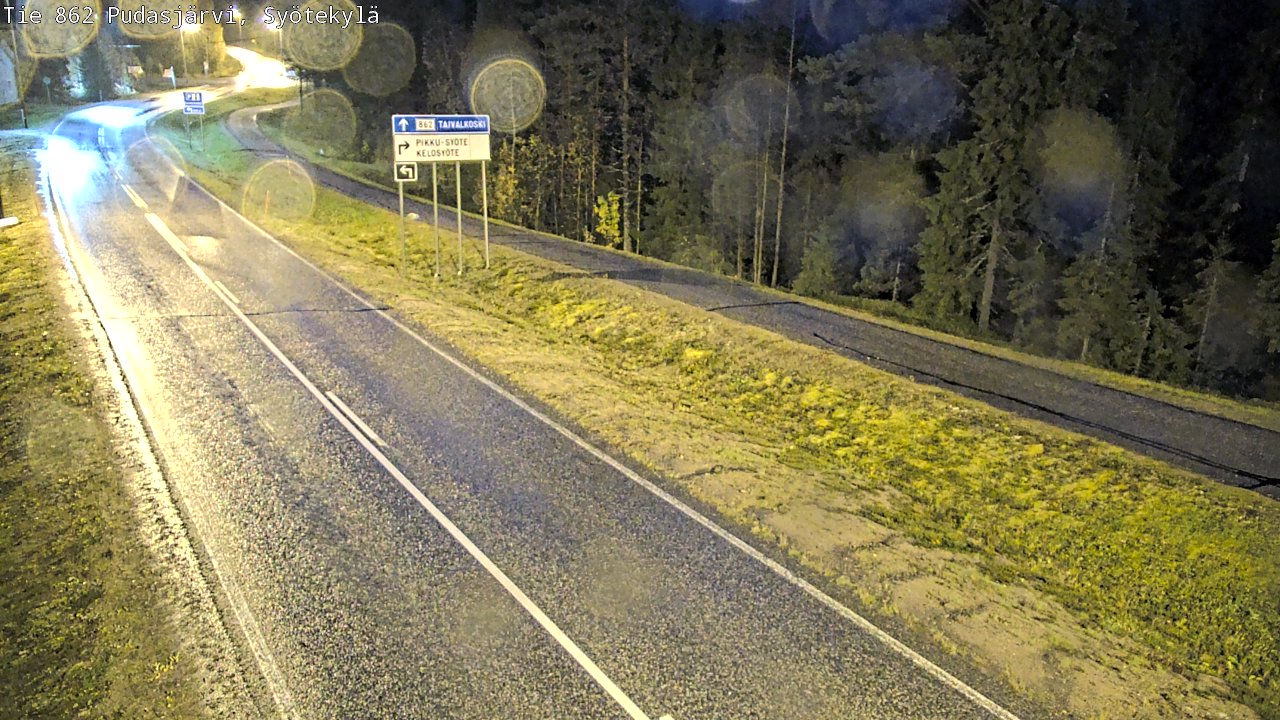 Weather Camera Image Road 862 Pudasjärvi, Syötekylä, Pudasjärvi, Pohjois-Pohjanmaa