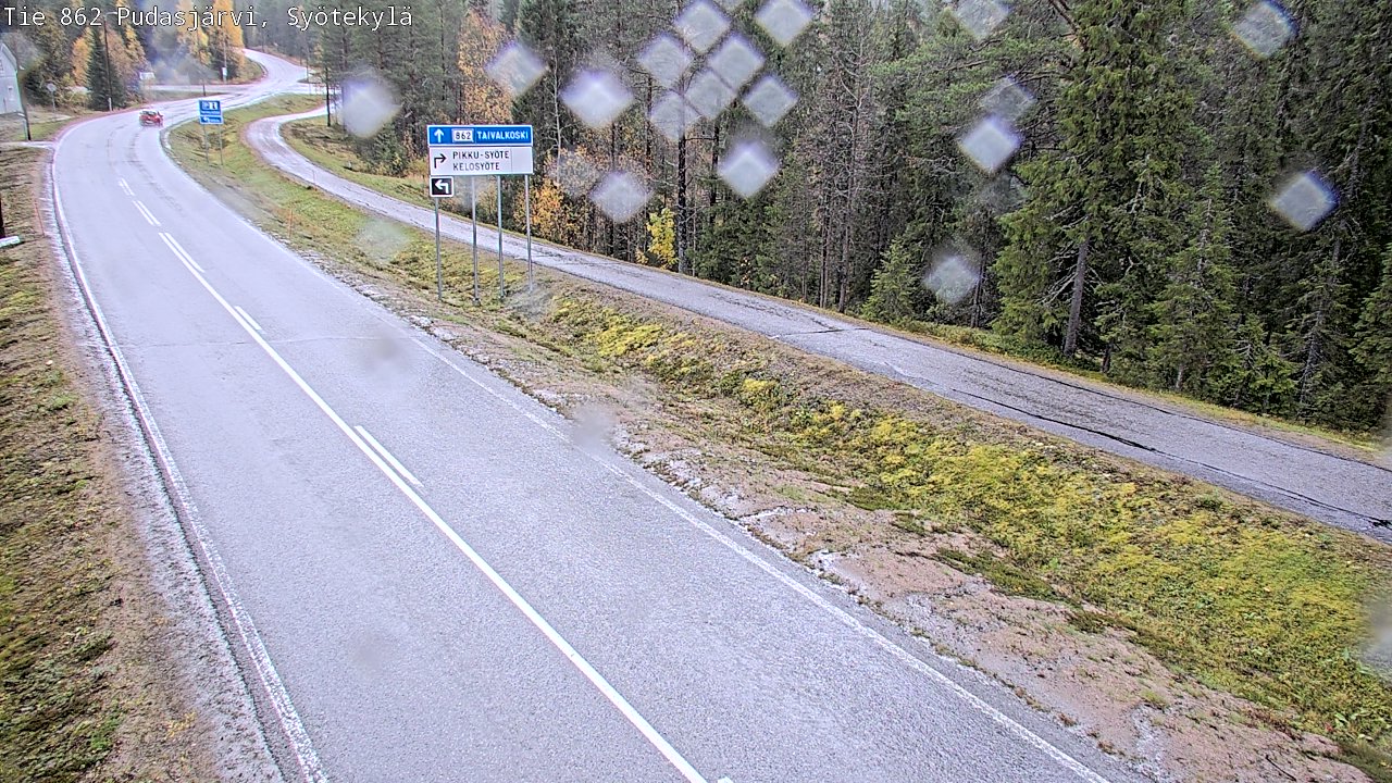 Weather Camera Image Road 862 Pudasjärvi, Syötekylä, Pudasjärvi, Pohjois-Pohjanmaa