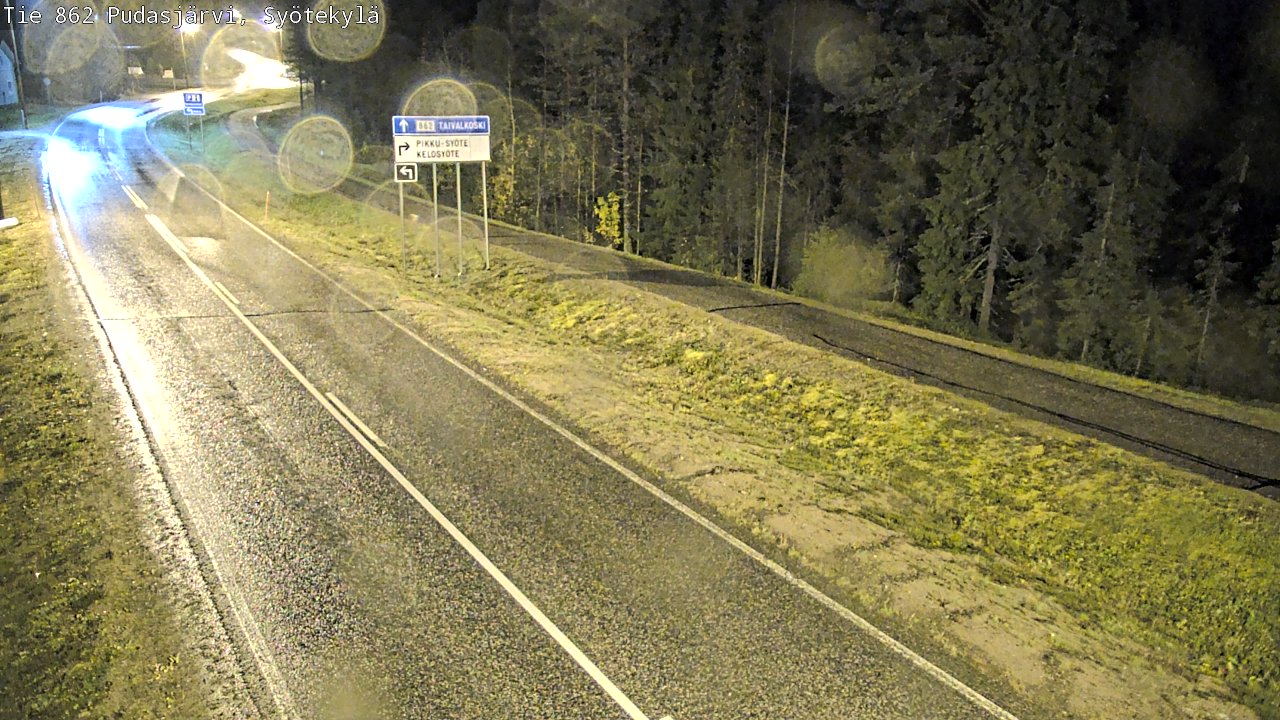 Weather Camera Image Road 862 Pudasjärvi, Syötekylä, Pudasjärvi, Pohjois-Pohjanmaa