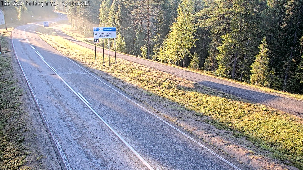 Weather Camera Image Road 862 Pudasjärvi, Syötekylä, Pudasjärvi, Pohjois-Pohjanmaa