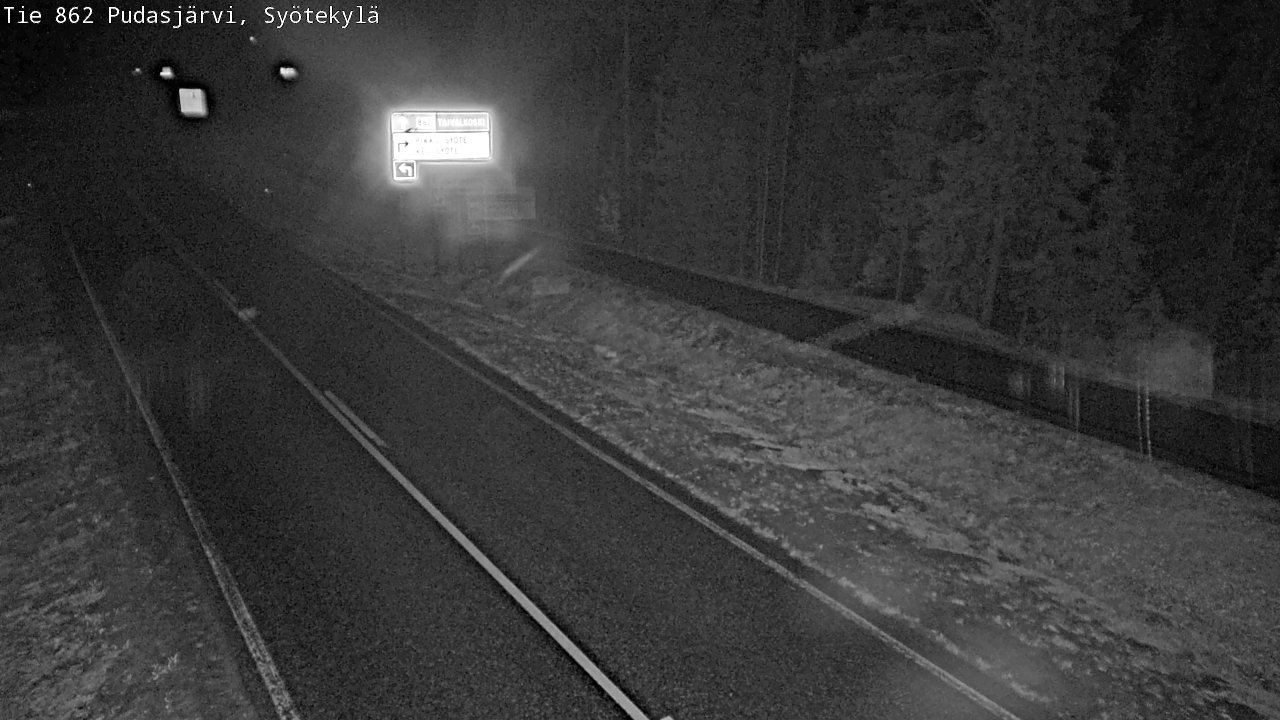 Weather Camera Image Road 862 Pudasjärvi, Syötekylä, Pudasjärvi, Pohjois-Pohjanmaa