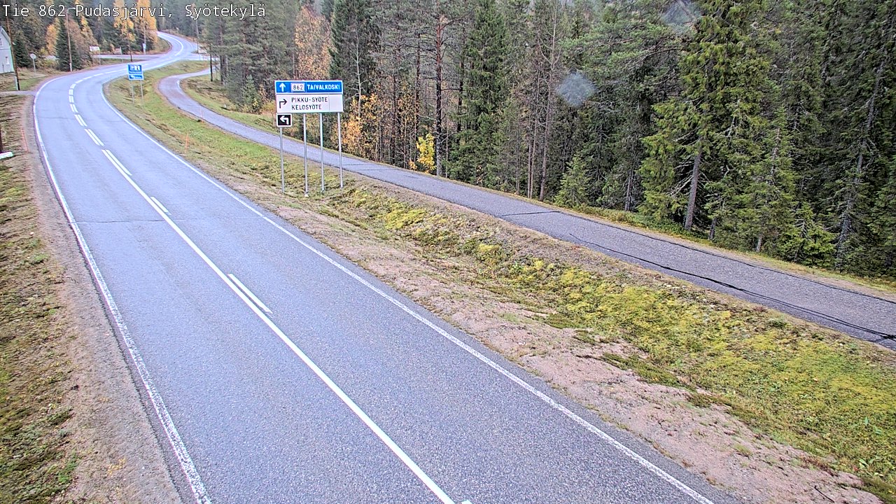 Weather Camera Image Road 862 Pudasjärvi, Syötekylä, Pudasjärvi, Pohjois-Pohjanmaa