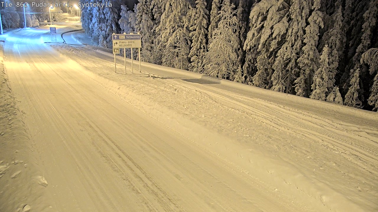 Weather Camera Image Road 862 Pudasjärvi, Syötekylä, Pudasjärvi, Pohjois-Pohjanmaa