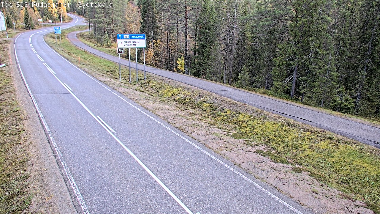 Weather Camera Image Road 862 Pudasjärvi, Syötekylä, Pudasjärvi, Pohjois-Pohjanmaa