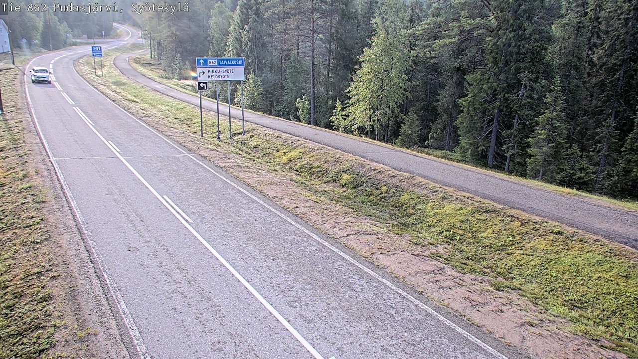 Weather Camera Image Road 862 Pudasjärvi, Syötekylä, Pudasjärvi, Pohjois-Pohjanmaa