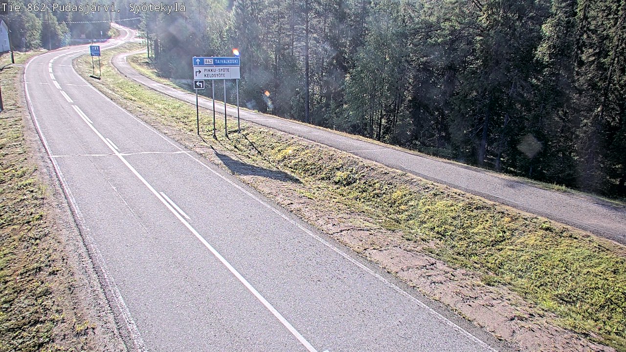 Weather Camera Image Road 862 Pudasjärvi, Syötekylä, Pudasjärvi, Pohjois-Pohjanmaa