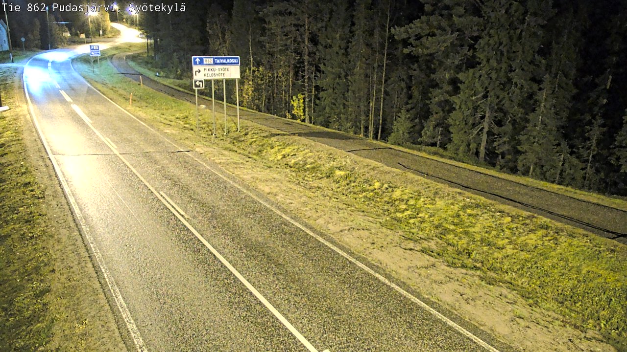 Weather Camera Image Road 862 Pudasjärvi, Syötekylä, Pudasjärvi, Pohjois-Pohjanmaa