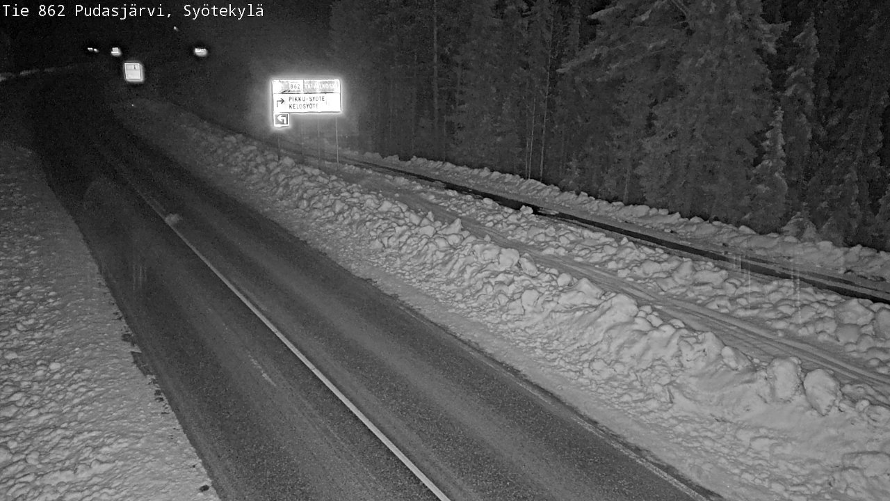 Weather Camera Image Road 862 Pudasjärvi, Syötekylä, Pudasjärvi, Pohjois-Pohjanmaa
