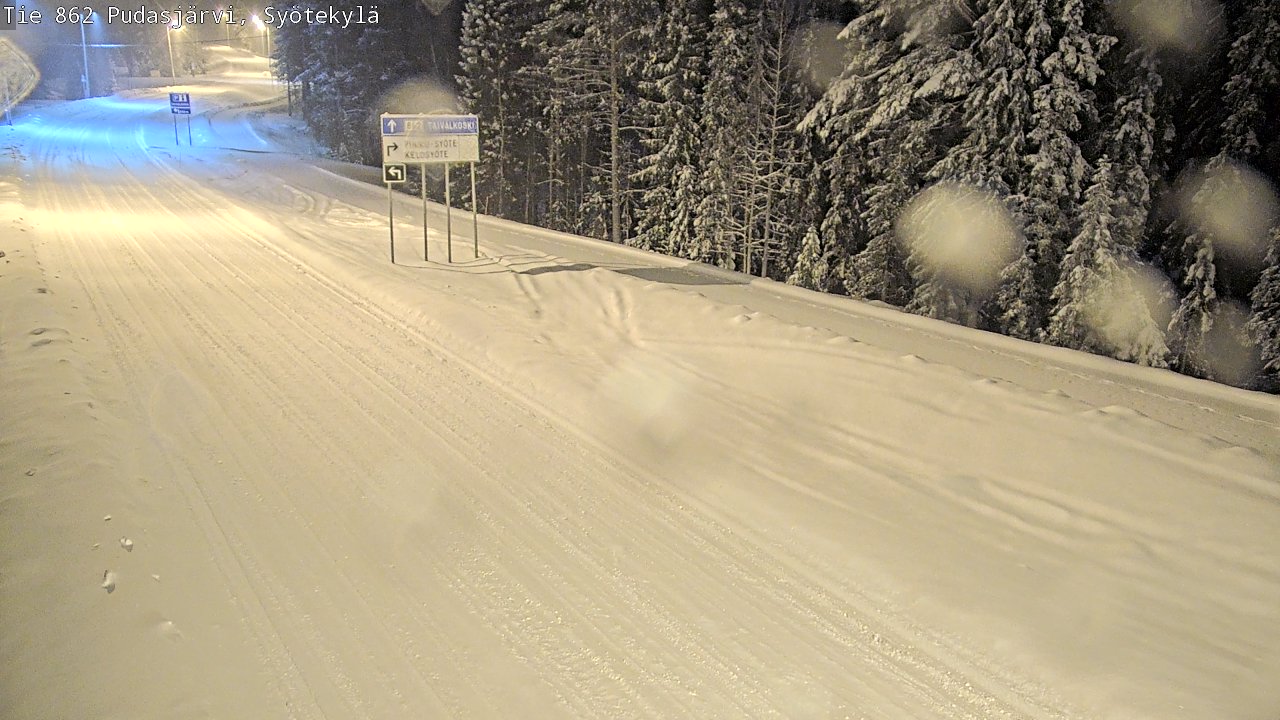 Weather Camera Image Road 862 Pudasjärvi, Syötekylä, Pudasjärvi, Pohjois-Pohjanmaa