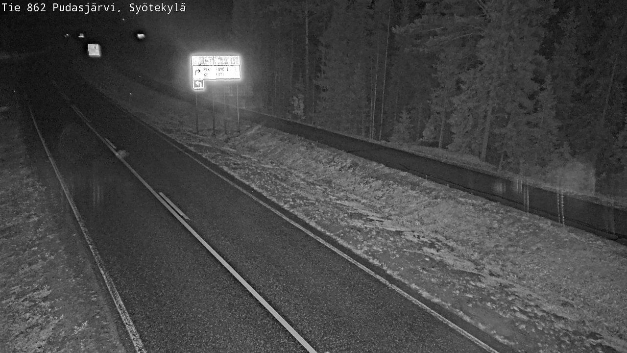 Weather Camera Image Road 862 Pudasjärvi, Syötekylä, Pudasjärvi, Pohjois-Pohjanmaa