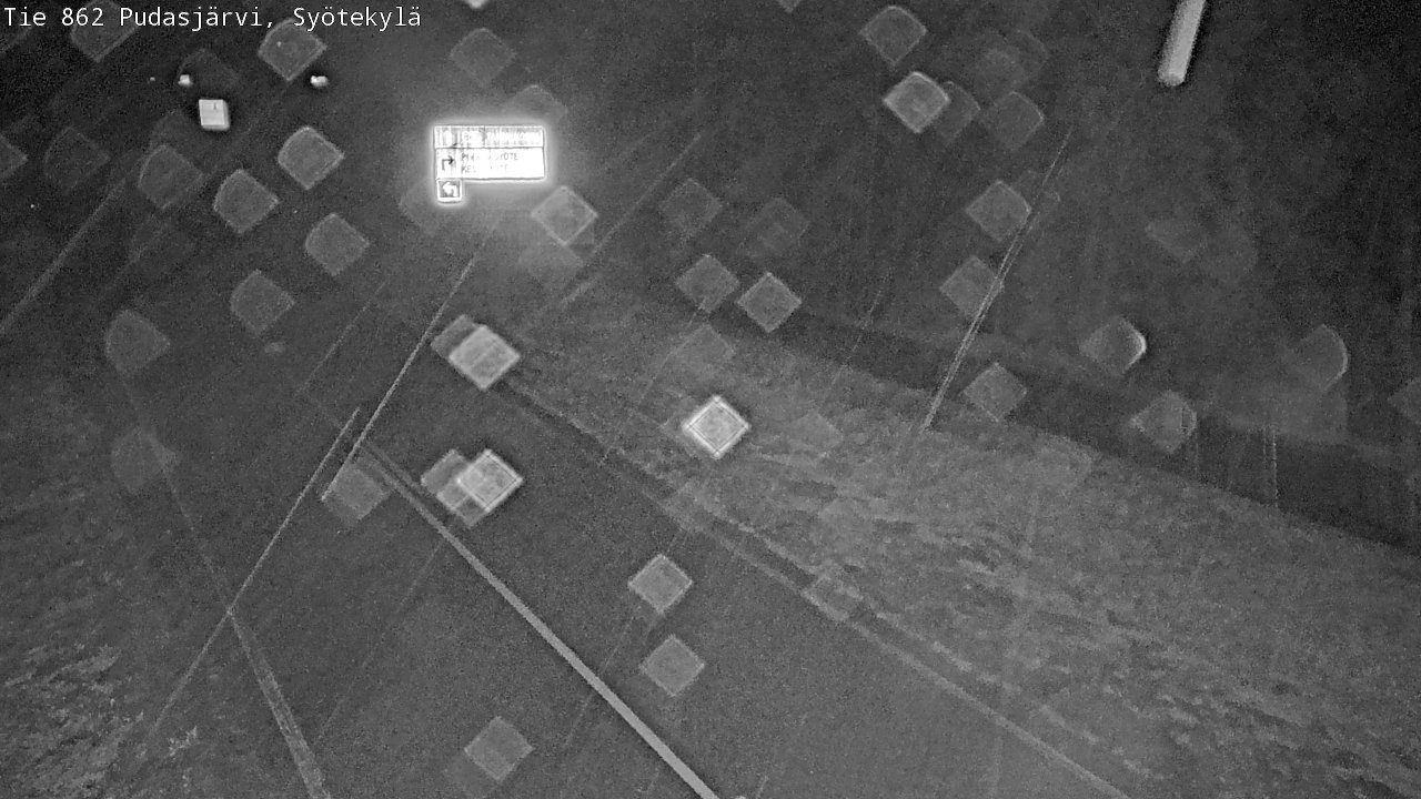 Weather Camera Image Road 862 Pudasjärvi, Syötekylä, Pudasjärvi, Pohjois-Pohjanmaa
