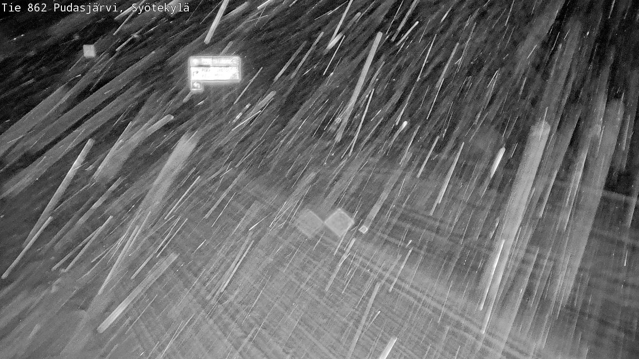 Weather Camera Image Road 862 Pudasjärvi, Syötekylä, Pudasjärvi, Pohjois-Pohjanmaa