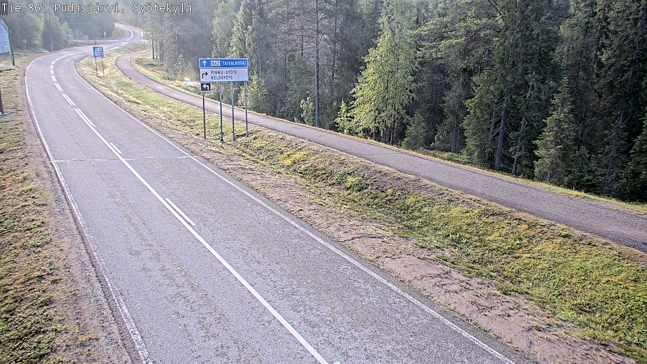 Weather Camera Image Road 862 Pudasjärvi, Syötekylä, Pudasjärvi, Pohjois-Pohjanmaa