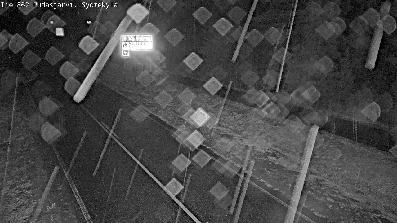 Weather Camera Image Road 862 Pudasjärvi, Syötekylä, Pudasjärvi, Pohjois-Pohjanmaa