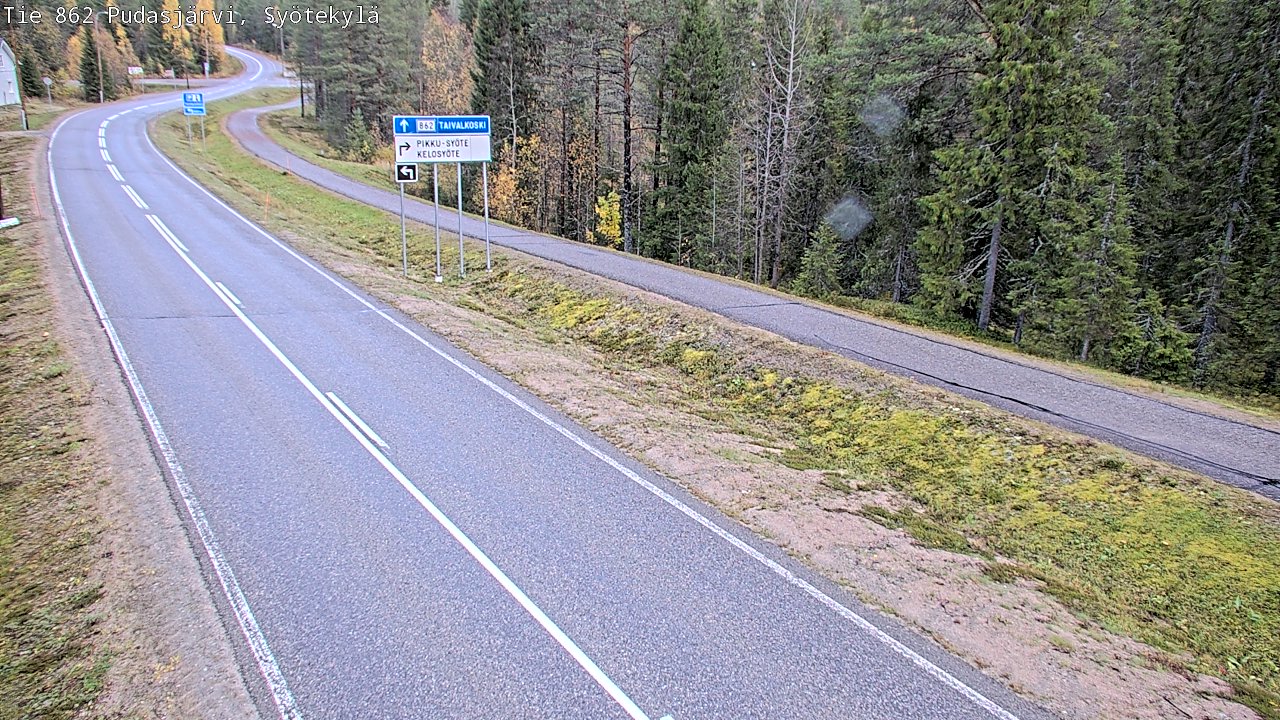 Weather Camera Image Road 862 Pudasjärvi, Syötekylä, Pudasjärvi, Pohjois-Pohjanmaa