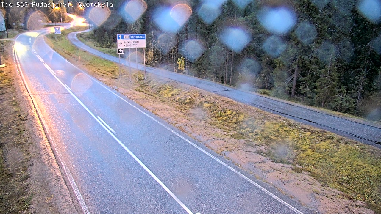 Weather Camera Image Road 862 Pudasjärvi, Syötekylä, Pudasjärvi, Pohjois-Pohjanmaa