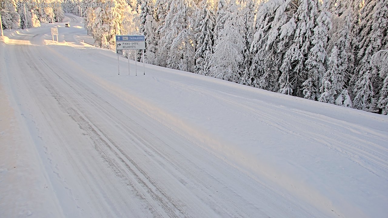 Weather Camera Image Road 862 Pudasjärvi, Syötekylä, Pudasjärvi, Pohjois-Pohjanmaa