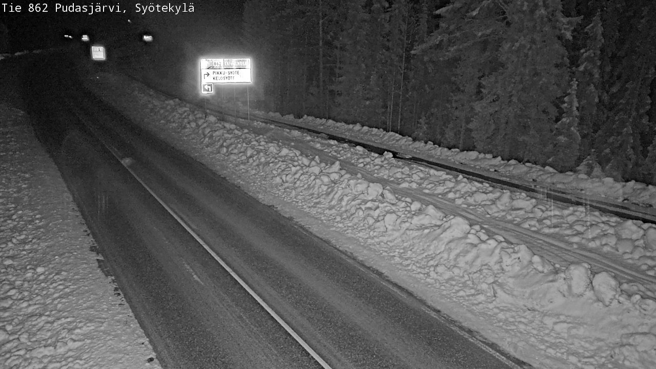 Weather Camera Image Road 862 Pudasjärvi, Syötekylä, Pudasjärvi, Pohjois-Pohjanmaa