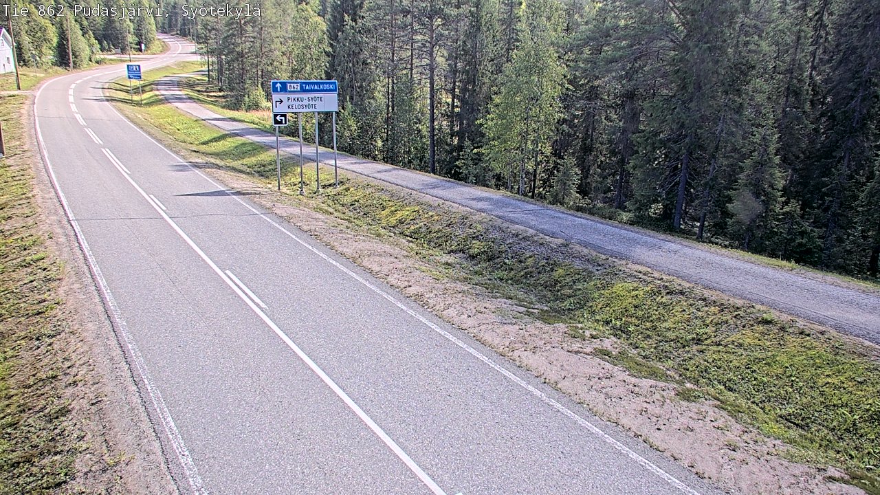 Weather Camera Image Road 862 Pudasjärvi, Syötekylä, Pudasjärvi, Pohjois-Pohjanmaa