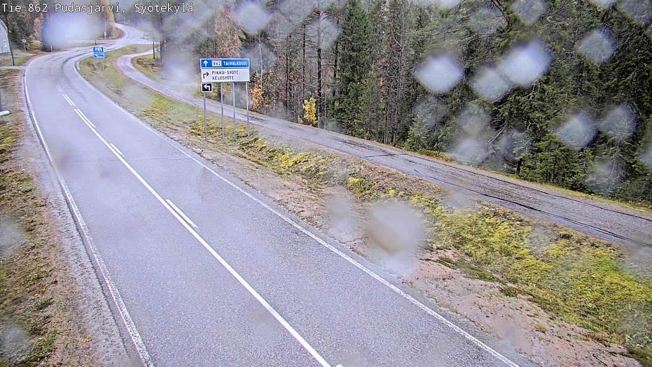 Weather Camera Image Road 862 Pudasjärvi, Syötekylä, Pudasjärvi, Pohjois-Pohjanmaa