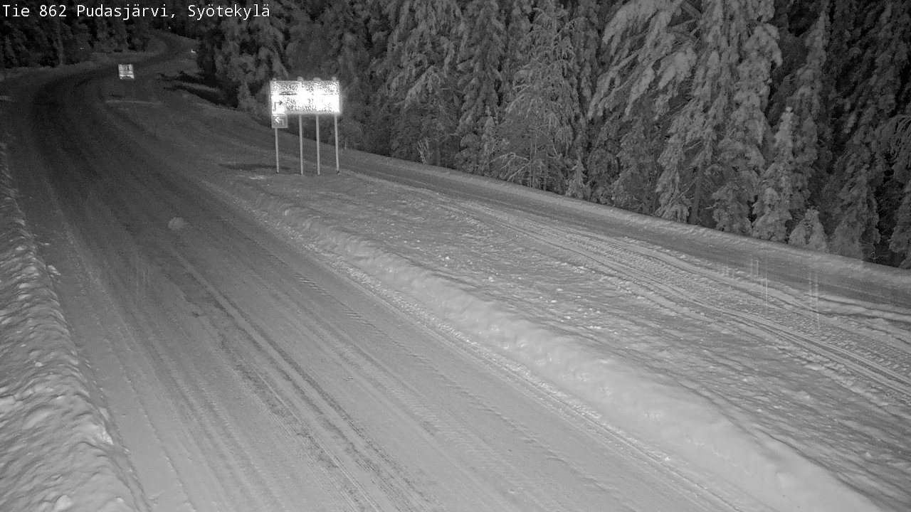 Weather Camera Image Road 862 Pudasjärvi, Syötekylä, Pudasjärvi, Pohjois-Pohjanmaa
