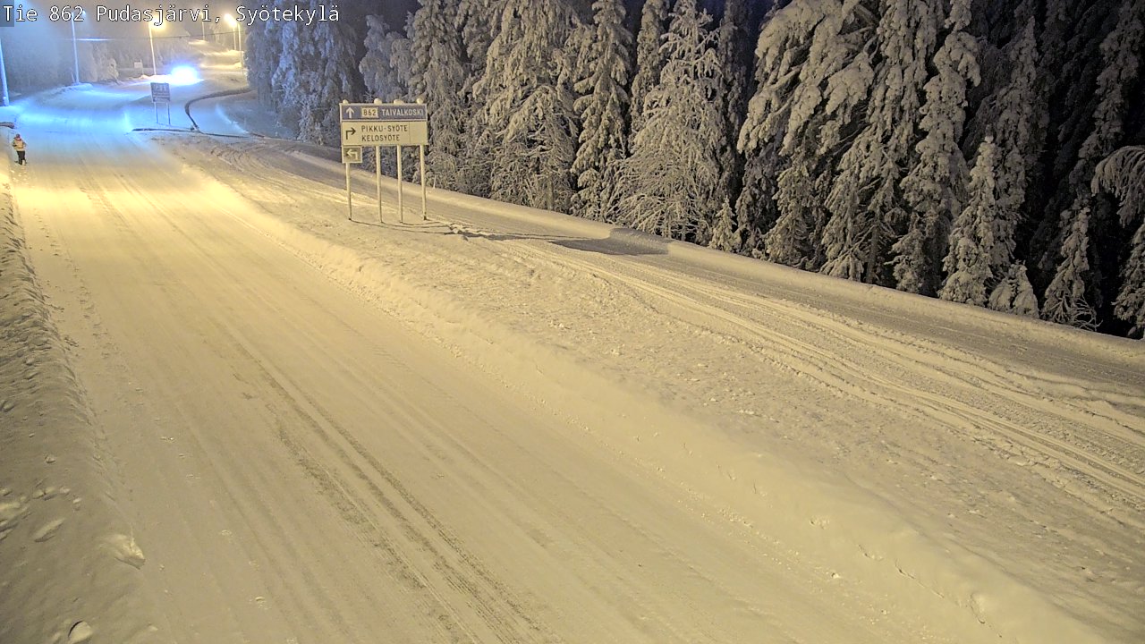 Weather Camera Image Road 862 Pudasjärvi, Syötekylä, Pudasjärvi, Pohjois-Pohjanmaa
