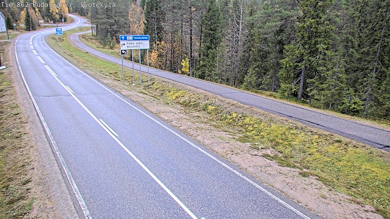 Weather Camera Image Road 862 Pudasjärvi, Syötekylä, Pudasjärvi, Pohjois-Pohjanmaa