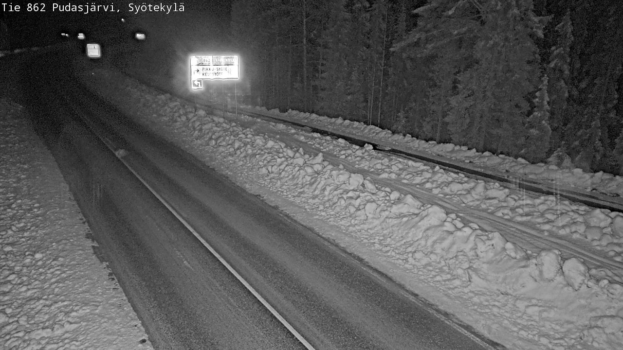 Weather Camera Image Road 862 Pudasjärvi, Syötekylä, Pudasjärvi, Pohjois-Pohjanmaa