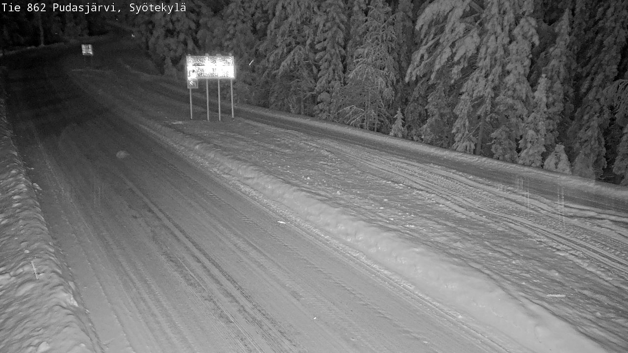 Weather Camera Image Road 862 Pudasjärvi, Syötekylä, Pudasjärvi, Pohjois-Pohjanmaa
