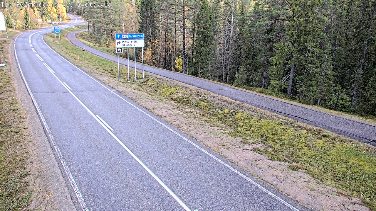 Weather Camera Image Road 862 Pudasjärvi, Syötekylä, Pudasjärvi, Pohjois-Pohjanmaa