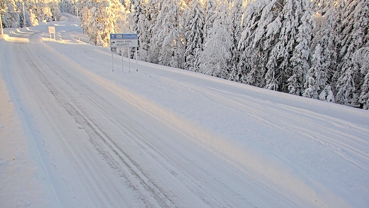 Weather Camera Image Road 862 Pudasjärvi, Syötekylä, Pudasjärvi, Pohjois-Pohjanmaa