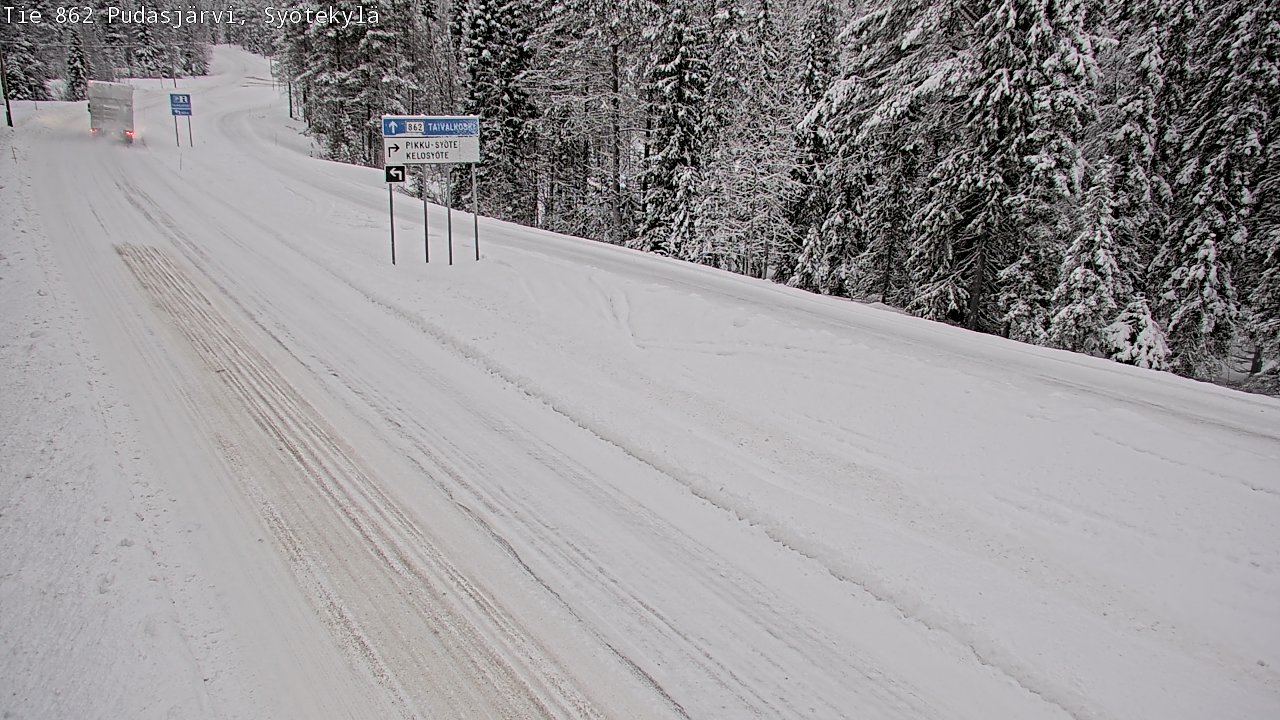 Weather Camera Image Road 862 Pudasjärvi, Syötekylä, Pudasjärvi, Pohjois-Pohjanmaa