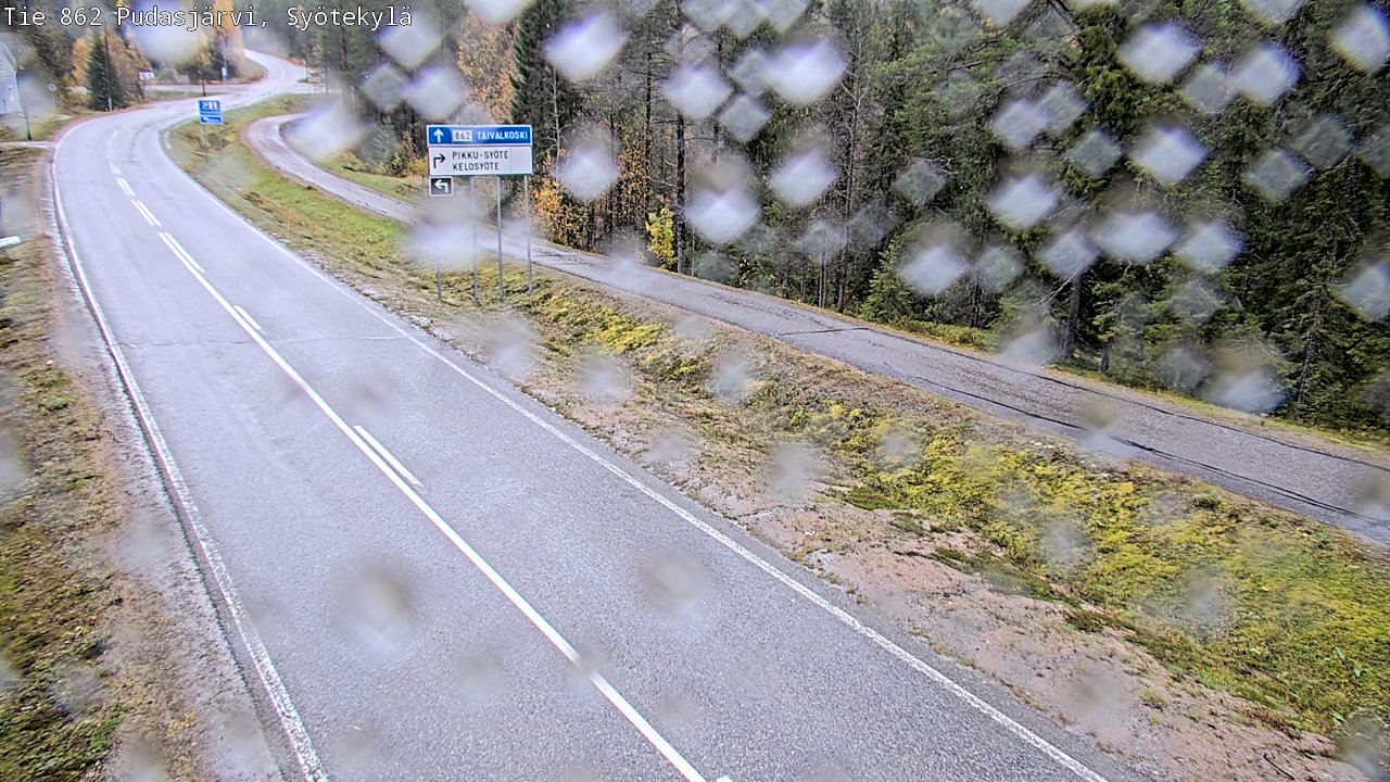 Weather Camera Image Road 862 Pudasjärvi, Syötekylä, Pudasjärvi, Pohjois-Pohjanmaa