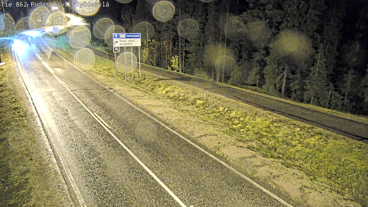 Weather Camera Image Road 862 Pudasjärvi, Syötekylä, Pudasjärvi, Pohjois-Pohjanmaa