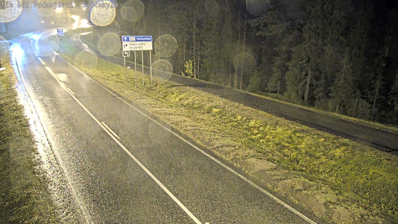 Weather Camera Image Road 862 Pudasjärvi, Syötekylä, Pudasjärvi, Pohjois-Pohjanmaa