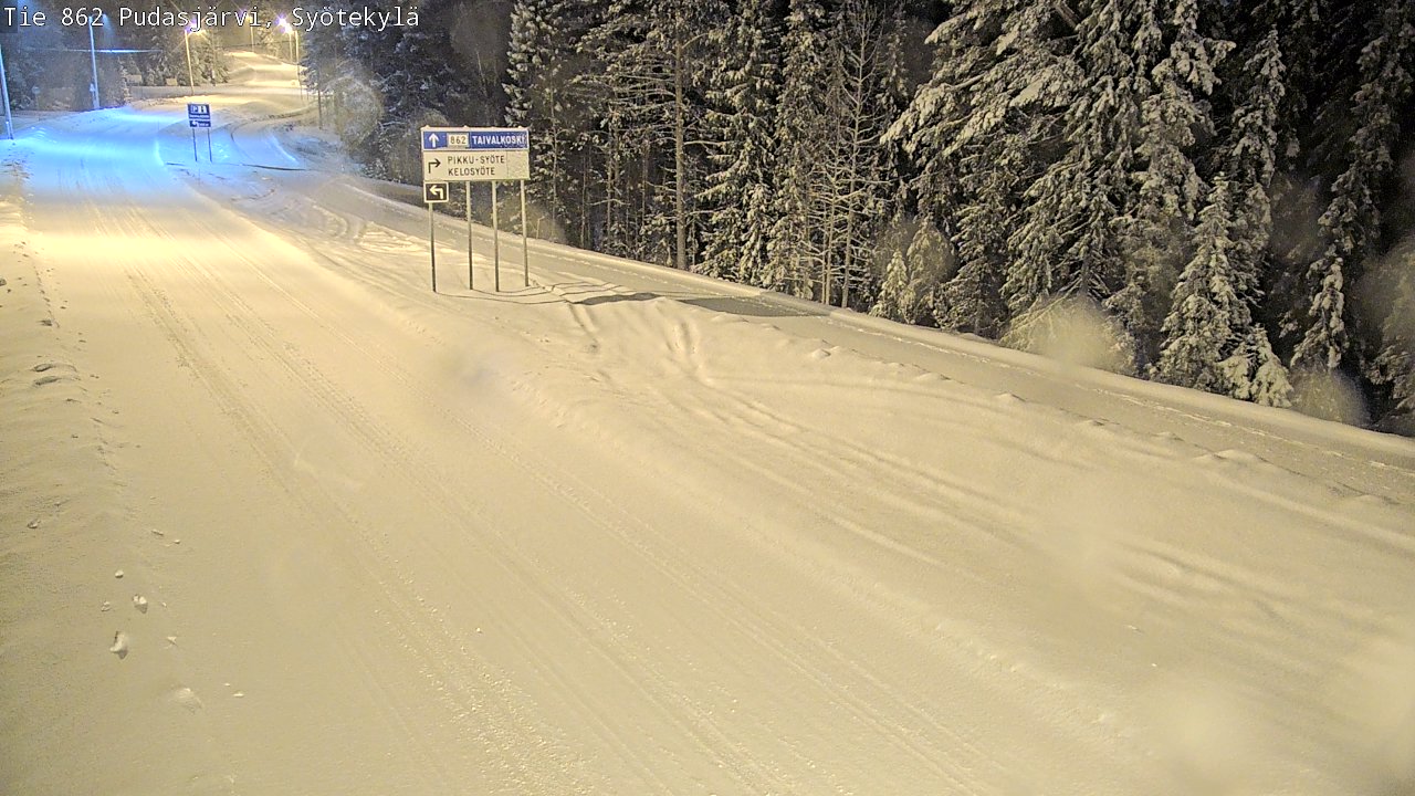 Weather Camera Image Road 862 Pudasjärvi, Syötekylä, Pudasjärvi, Pohjois-Pohjanmaa