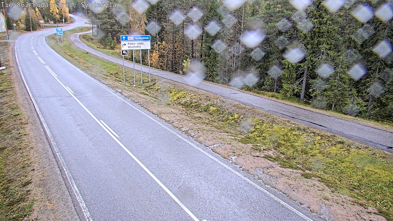 Weather Camera Image Road 862 Pudasjärvi, Syötekylä, Pudasjärvi, Pohjois-Pohjanmaa