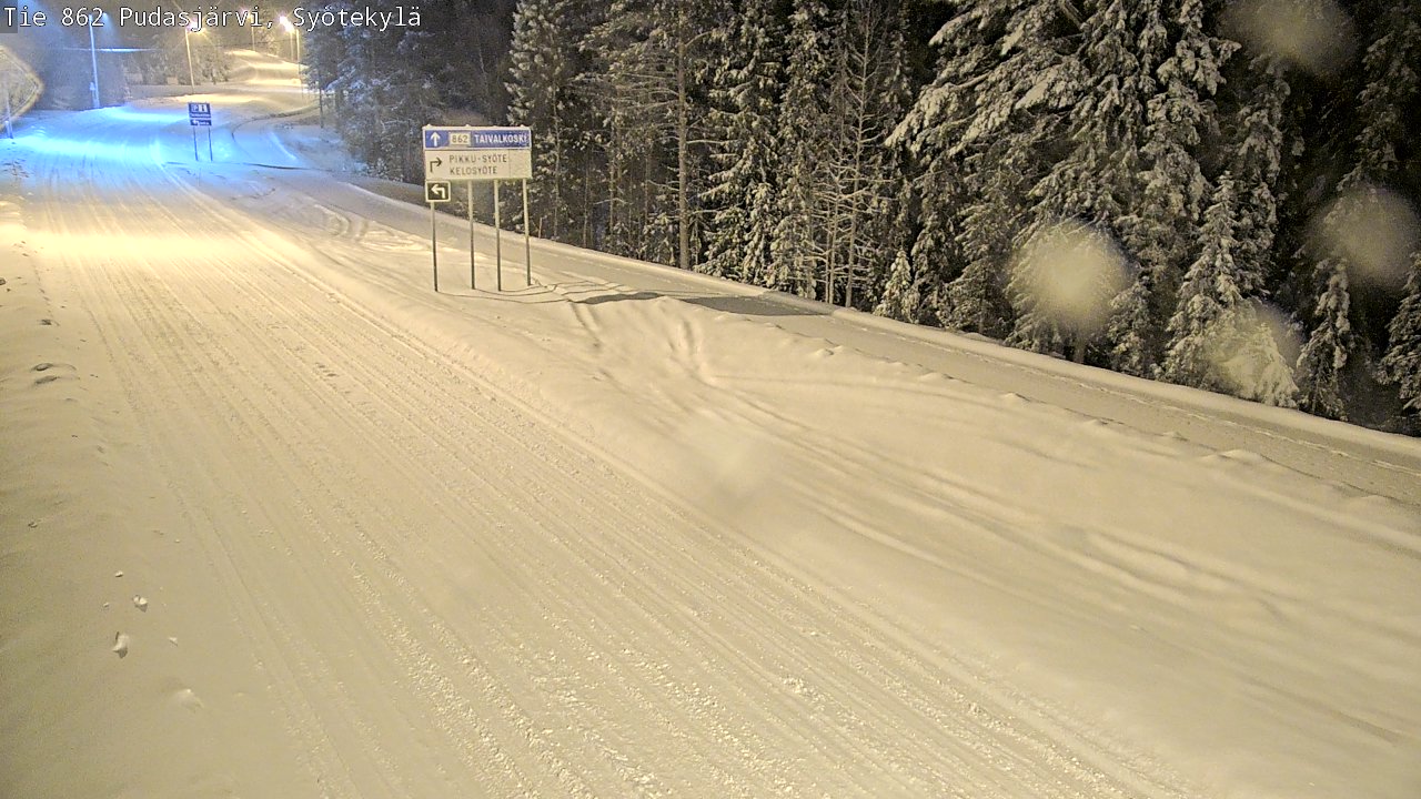 Weather Camera Image Road 862 Pudasjärvi, Syötekylä, Pudasjärvi, Pohjois-Pohjanmaa