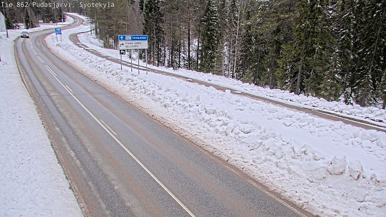 Weather Camera Image Road 862 Pudasjärvi, Syötekylä, Pudasjärvi, Pohjois-Pohjanmaa