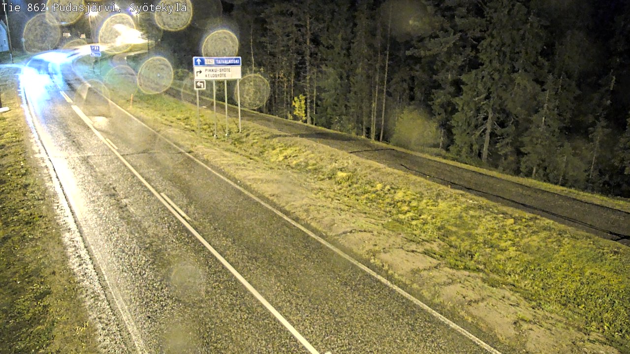 Weather Camera Image Road 862 Pudasjärvi, Syötekylä, Pudasjärvi, Pohjois-Pohjanmaa